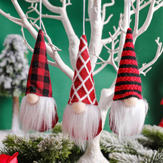 12 Pcs Christmas Gnome Ornaments Christmas Tree Decorations Pendant Ornaments Xmas Tree Hanging Small Swedish Tomte Santa Gnomes Doll Christmas Ornaments Set Holiday Party Decor