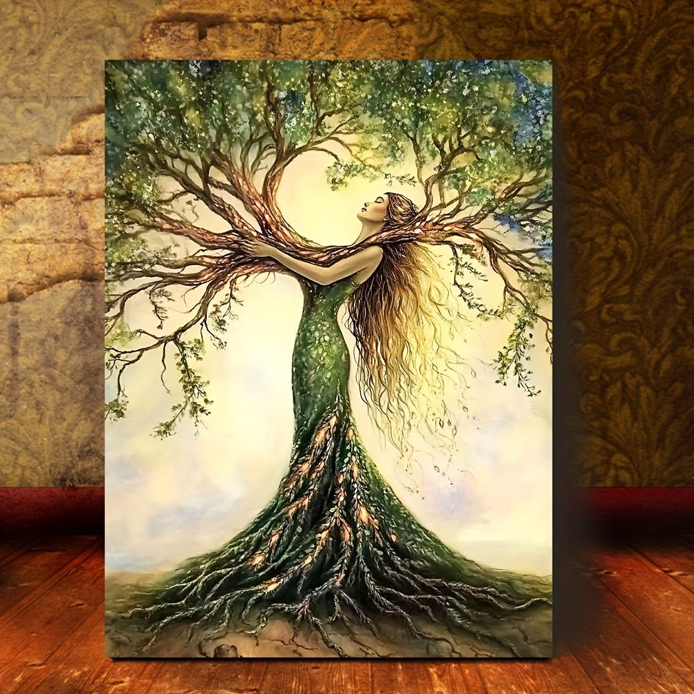 Room Decor 1pc Tree Of Life Canvas Art Print, Wooden Framed Nature-Inspired Wall Decor For Living Room, Bedroom, Office, Cafe - Unique Gift Idea, Creative Home Decoration--Selling On Temu Is Prohibite