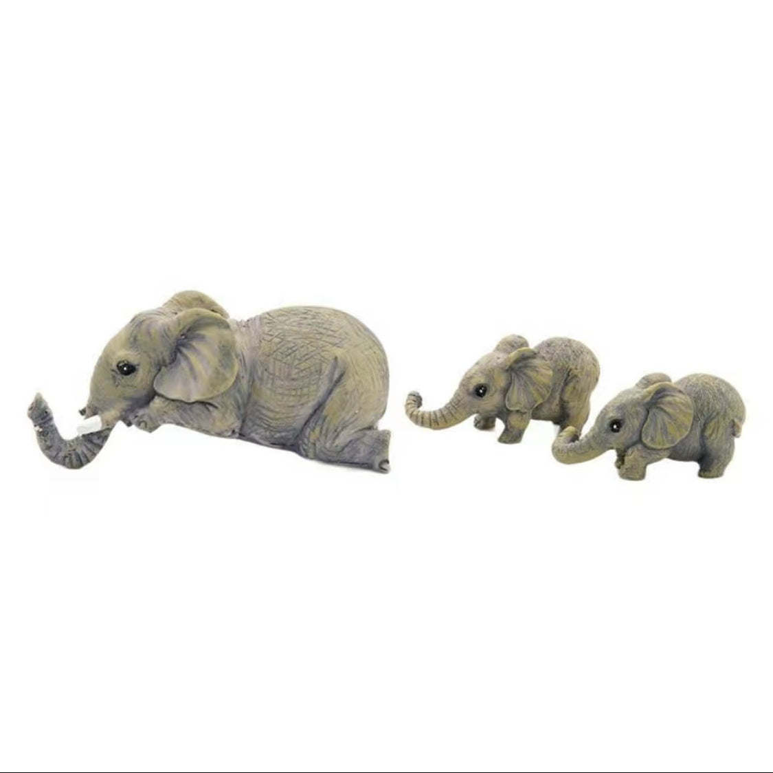 Elephant Family Design Statue, Mother Elephant Hanging Baby Elephants, 3 Pieces Set Desktop Ornament, Animal Themed Home Decor Accent, Desktop Decoration For Living Room Bedroom, Home Decor Accessory