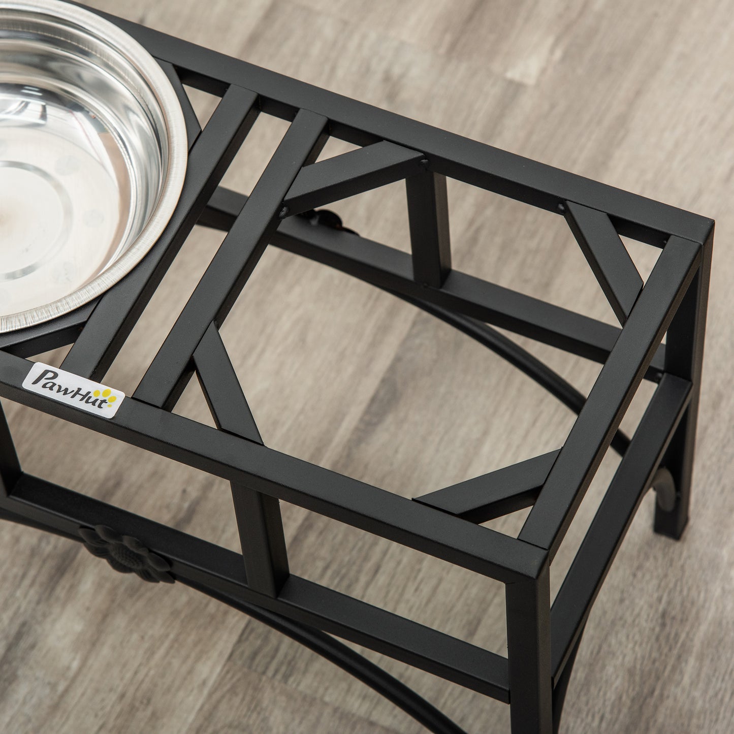 17" Double Stainless Heavy Duty Dog Food Bowl Elevated Pet Feeding Station