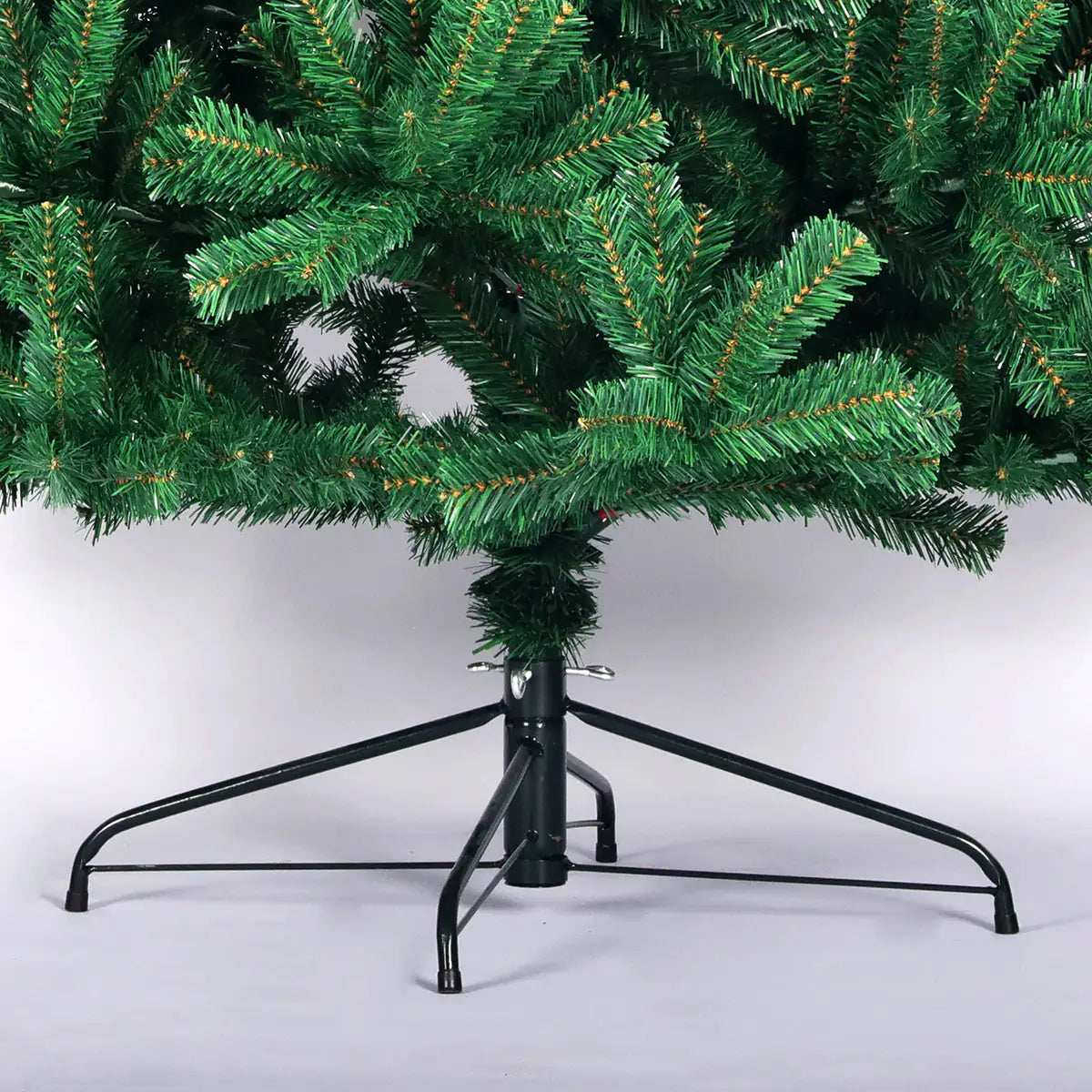Artificial Christmas Tree All Natural Spruce PVC Fir Tree 7.5 Foot Collapsible Metal Stand Unlit Green