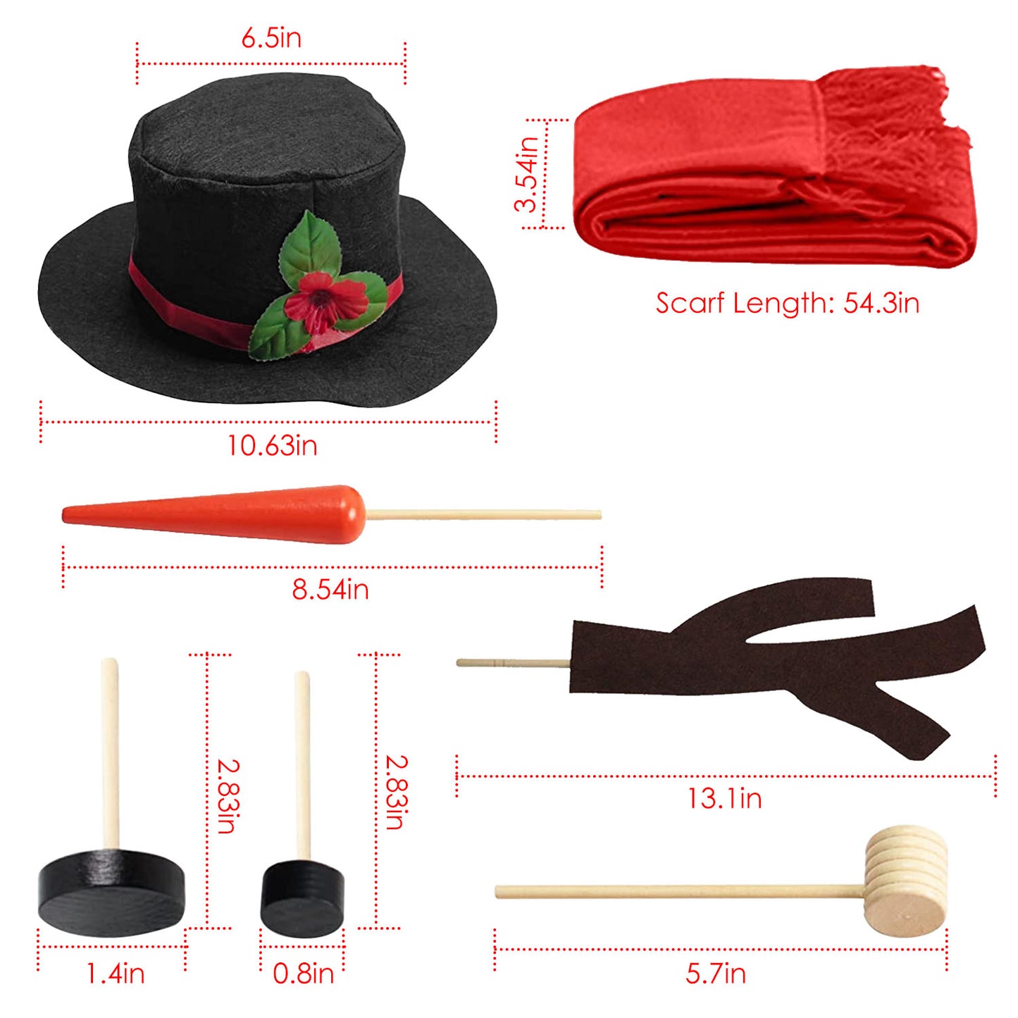 1Set 16Pcs Snowman Decorating Dressing Kit Winter Party Kids Outdoor Toys Christmas Decoration Gift Hat Scarf Eye Mouth Nose Accessories