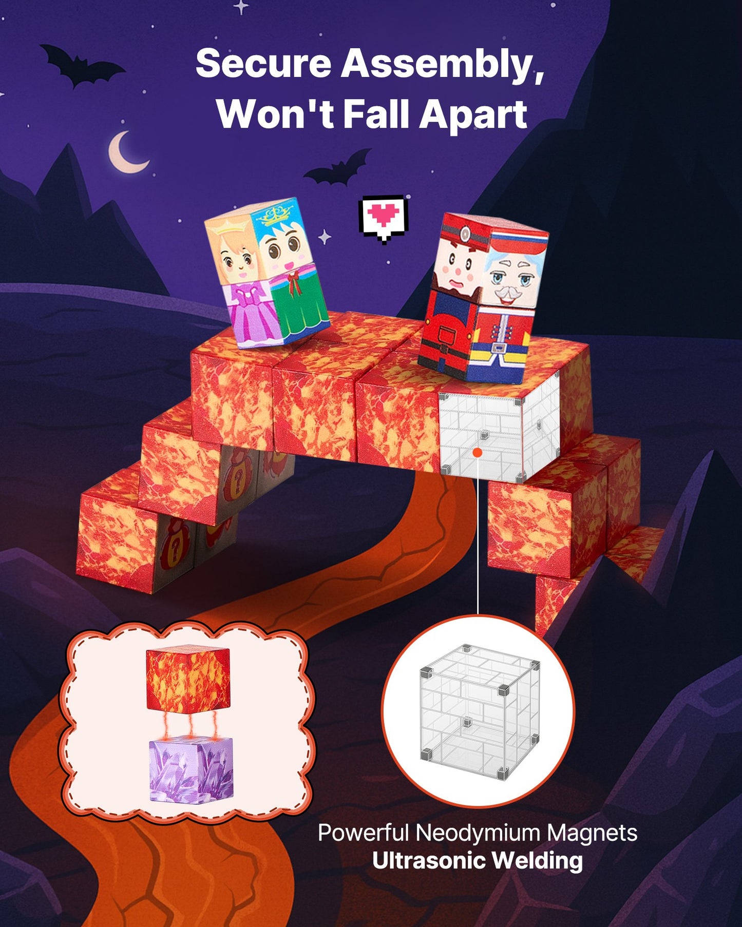 Magnetic Blocks 150 PCS Dark Castle Set STEM Montessori Sensory Toys