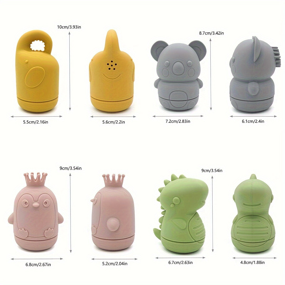 Baby Water Shower Toys Set, Bath Water Toys, Parent-child Interactive Toys, 4 Pieces --ocean Color- Safe Soft Rubber Material, The Bath Does Not Cry, Let The Baby Love The Bath