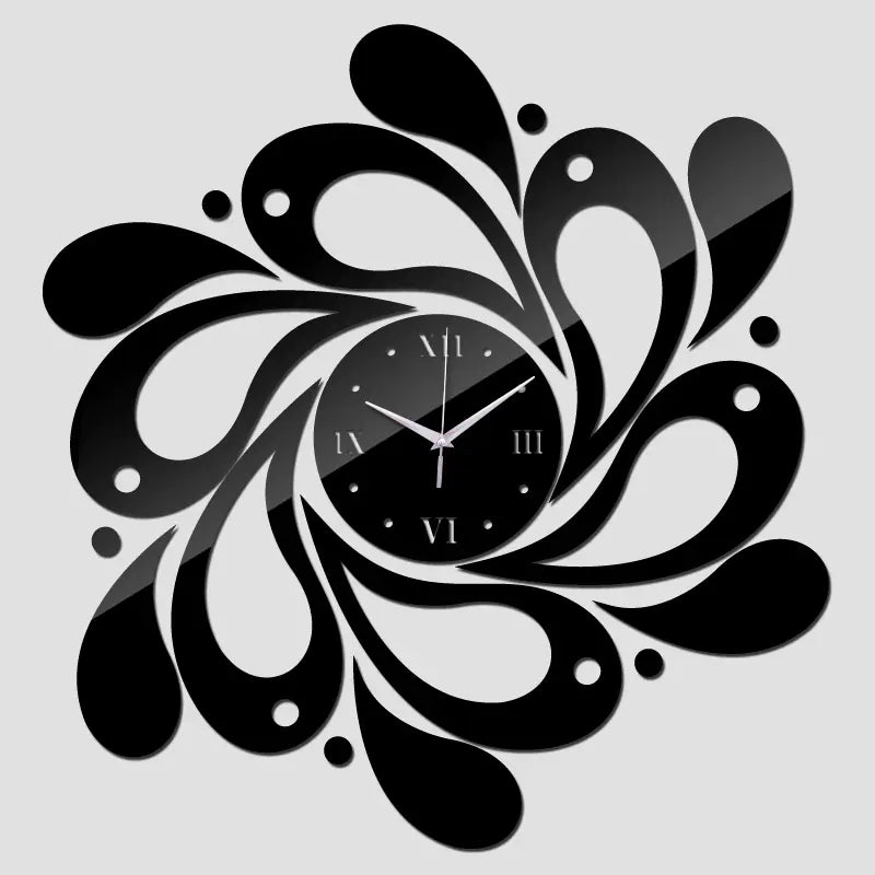 DIY Stylish Mirror Wall Clock with 3D Acrylic Design