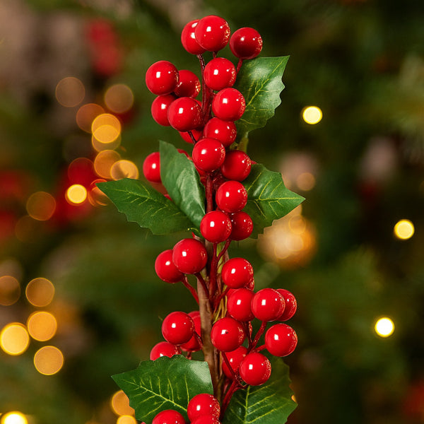 3PCS Set Christmas Door Wreath With Pine Cones & Greenery 13 Red Berry Holly Wreath For Holiday Home Decor FBA Shipment
