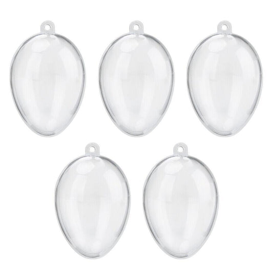 5 Clear Plastic Fillable Christmas Balls Christmas Tree Decorations