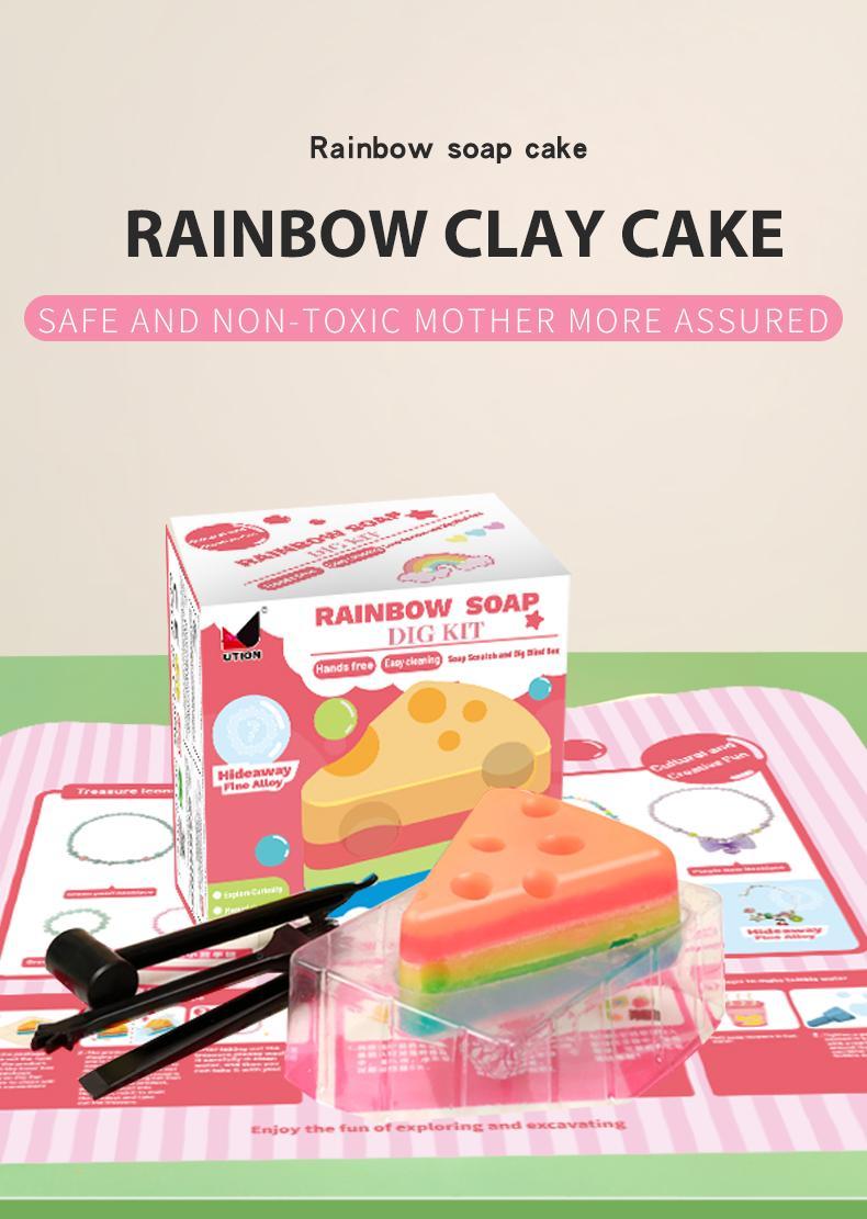 Rainbow Clay Cake, Safe And Non-toxic Materials, Suitable For Children And Teenagers, Children's Early Education Toys, Cognitive Training Toys