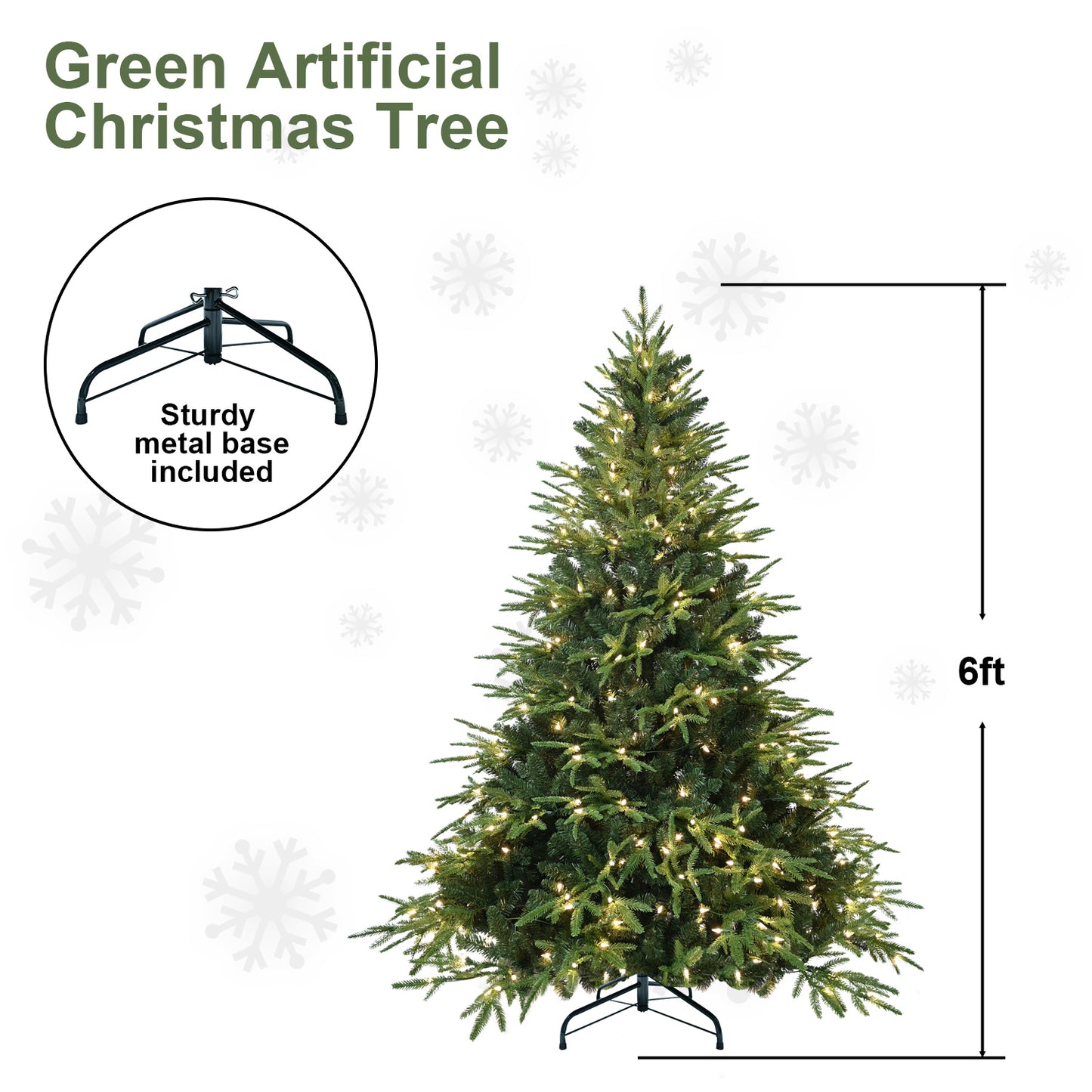 PVC Christmas Tree, Christmas Decorations, Green, With Lights