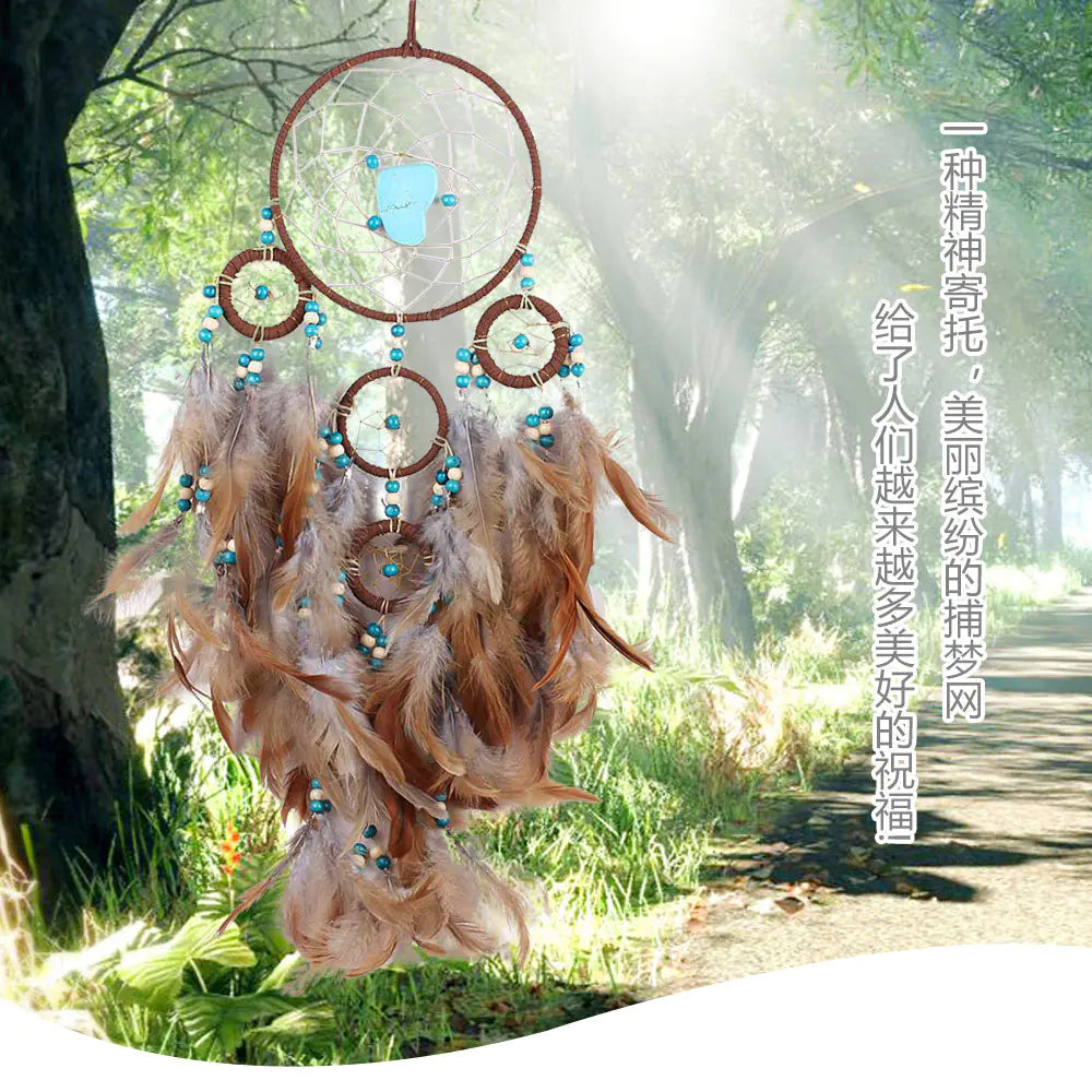 Dreamcatcher with Feather Wind Chimes for Home Decor