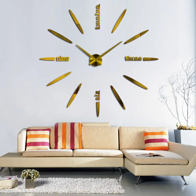 Creative DIY Wall Clock with 3D Acrylic Mirror Numbers