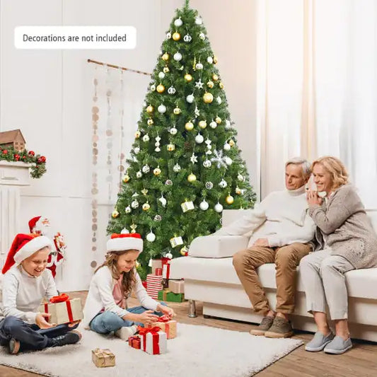 1 Pc 6 7.59 Feet Premium Artificial Hinged PVC Christmas Tree With Metal Stand Eye-catching Design Unlit Tree