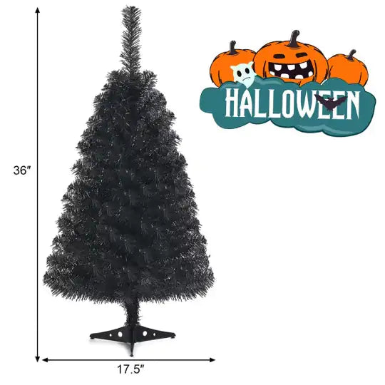 1 Pc Green Space-saving Design 36 Inch Unlit Artificial Christmas Mini Tree With Plastic Stand