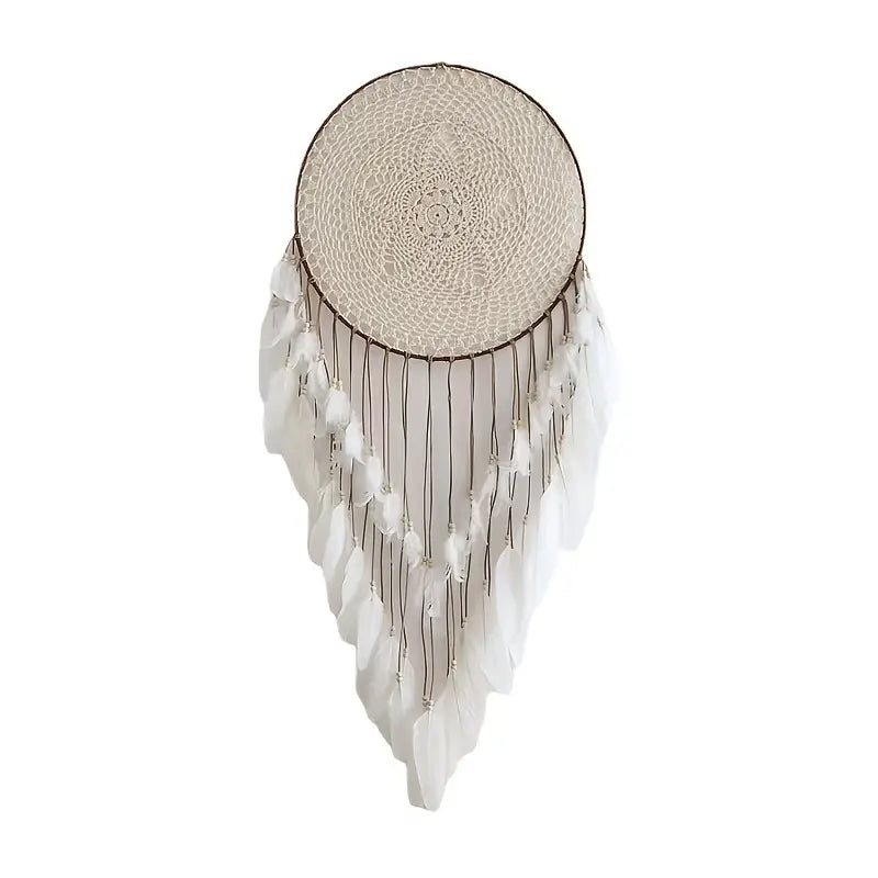 Stunning White Feather Dream Catcher for Home Decor