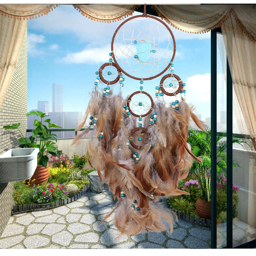 Dreamcatcher with Feather Wind Chimes for Home Decor