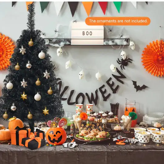 1 Pc Green Space-saving Design 36 Inch Unlit Artificial Christmas Mini Tree With Plastic Stand