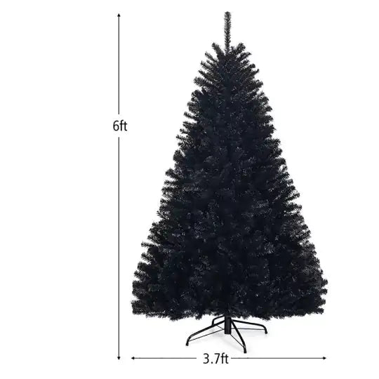 1 Pc 6 Feet-Hinged Artificial Halloween Christmas Tree Simple And Unlit Tree For Indoor And Outdoor Use