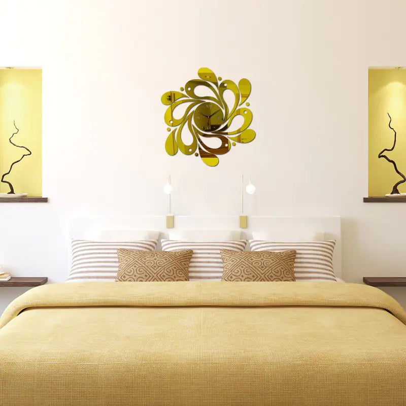 DIY Stylish Mirror Wall Clock with 3D Acrylic Design