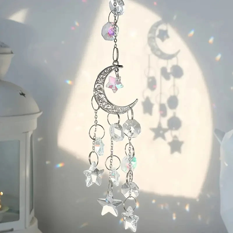 Faux Crystal Wind Chimes Dream Catcher for Decoration