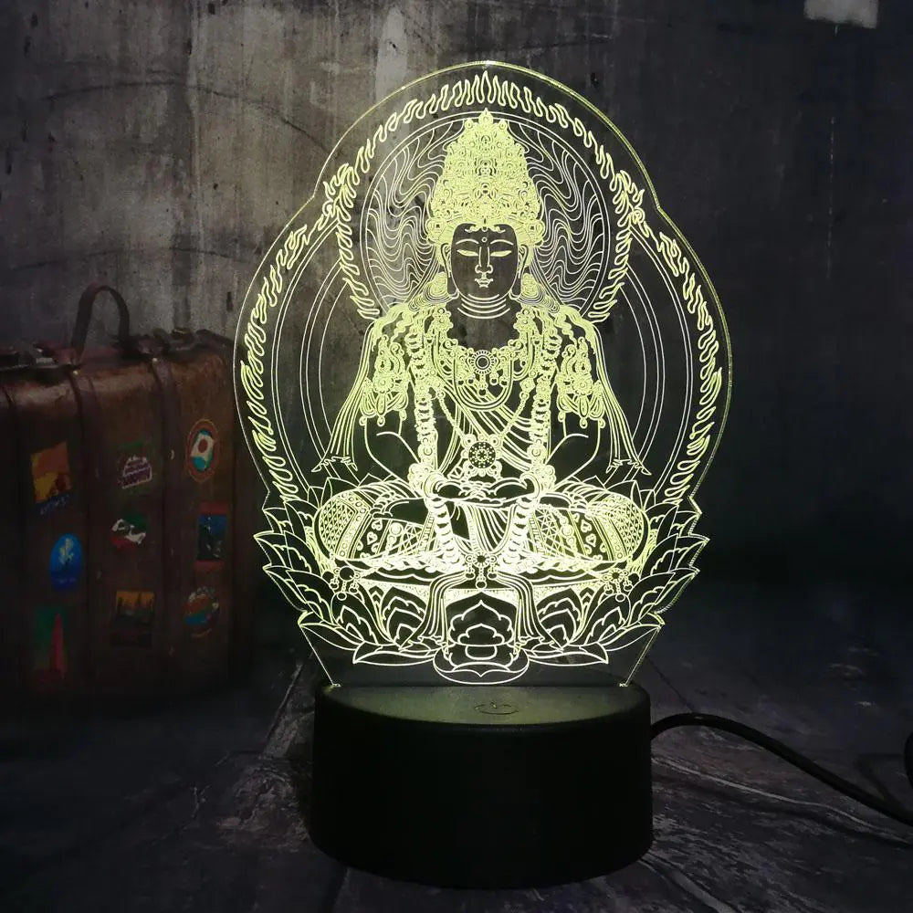 3D Buddha LED Night Light - Color Changing Decor