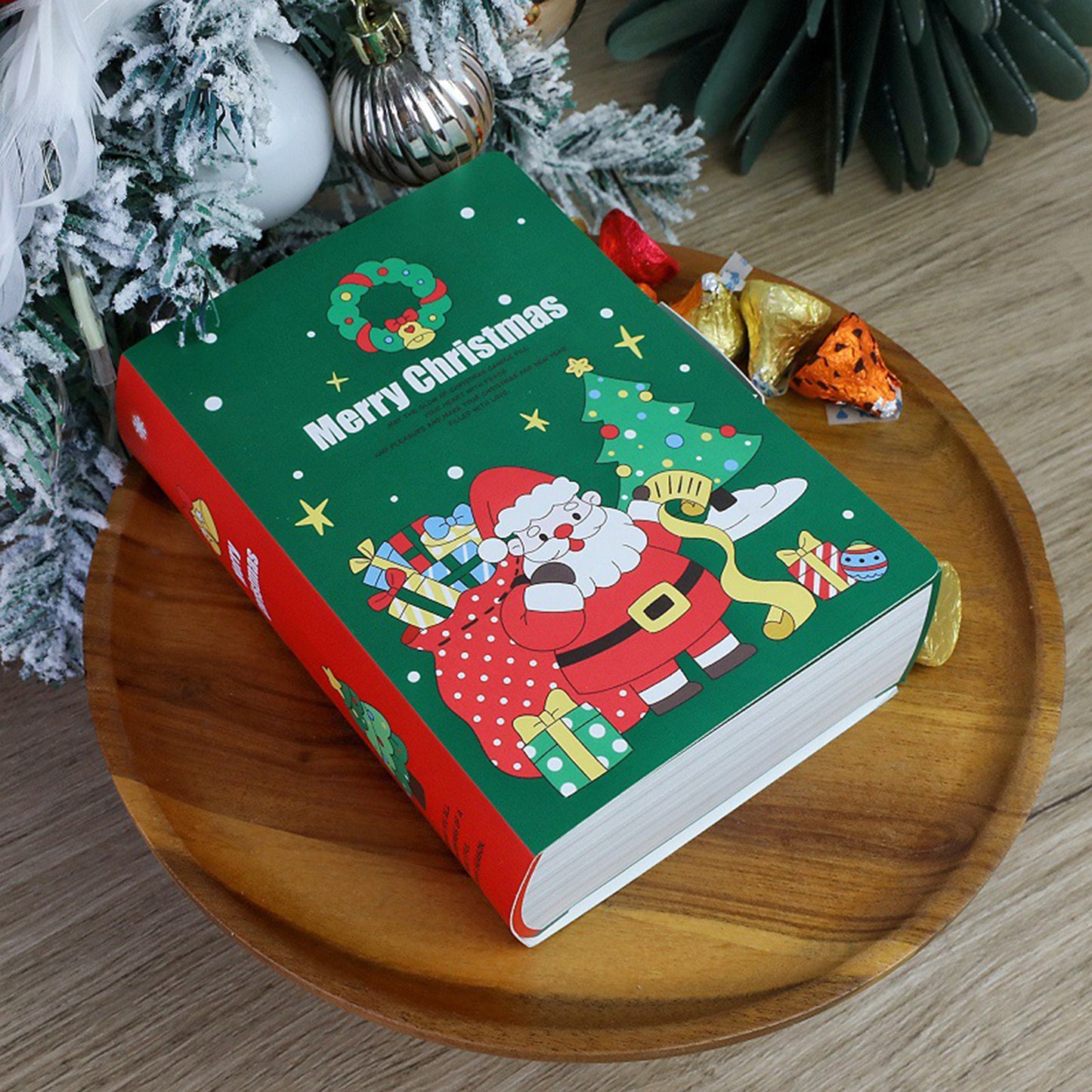 10 Pcs Christmas Treat Boxes Book Shape Cartoon Candy Box Christmas Tree Santa Bakery Gift Boxes For Christmas Birthday Wedding Party Present Decoration Supplies