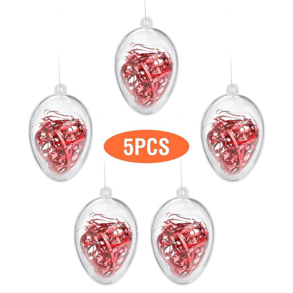 5 Clear Plastic Fillable Christmas Balls Christmas Tree Decorations