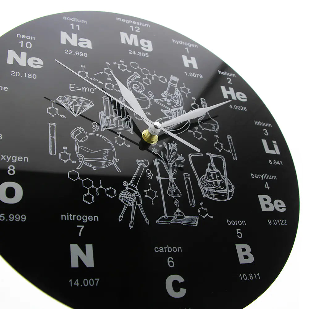 Periodic Table Wall Clock with Acrylic Design
