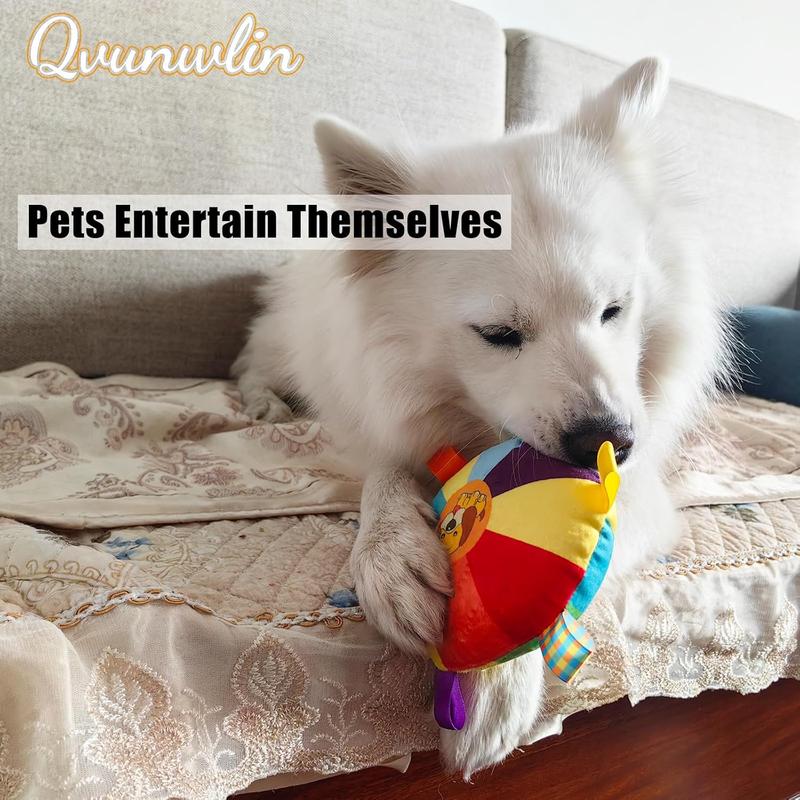 Plush Pet Dog Flying Discs Chew Toys, InteractiveTug Of War Dog Toys With Bells Inside,TurntablePattern Washable Bite-Resistant Pet Toys ForDogs