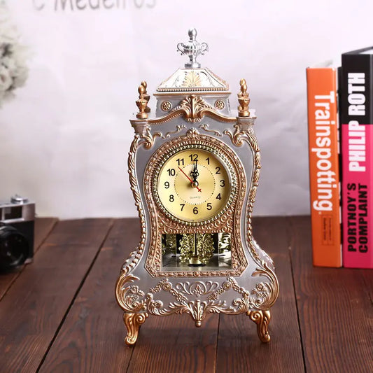 Silent Music Alarm Clock with Vintage European Design