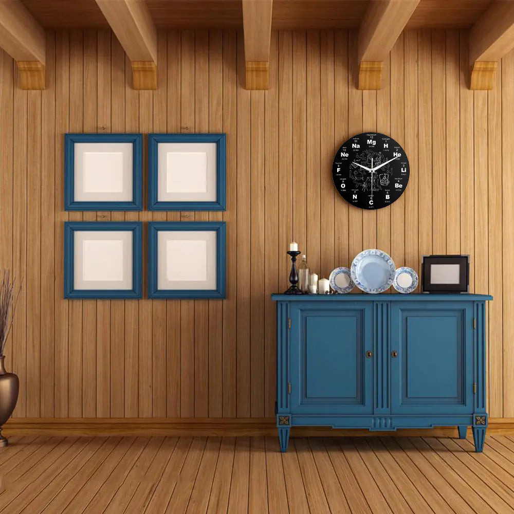 Periodic Table Wall Clock with Acrylic Design