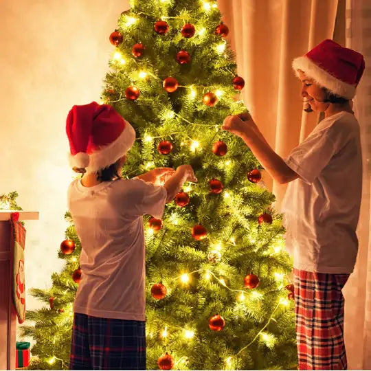 1 Pc 6 7.59 Feet Premium Artificial Hinged PVC Christmas Tree With Metal Stand Eye-catching Design Unlit Tree