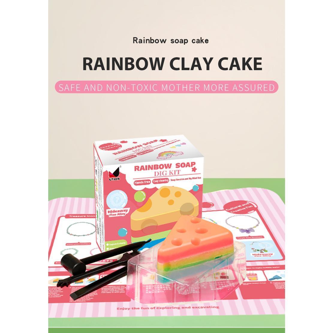 Rainbow Clay Cake, Safe And Non-toxic Materials, Suitable For Children And Teenagers, Children's Early Education Toys, Cognitive Training Toys