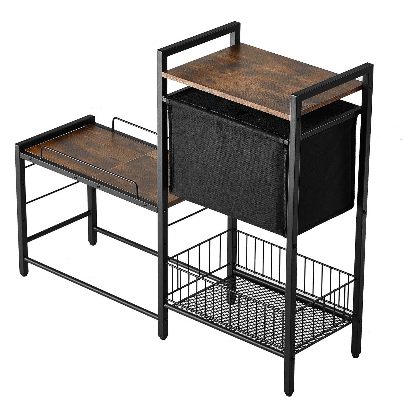 Pet Feeding Station With Storage Dog Food & Toy Organizer Raised Dog Bowls