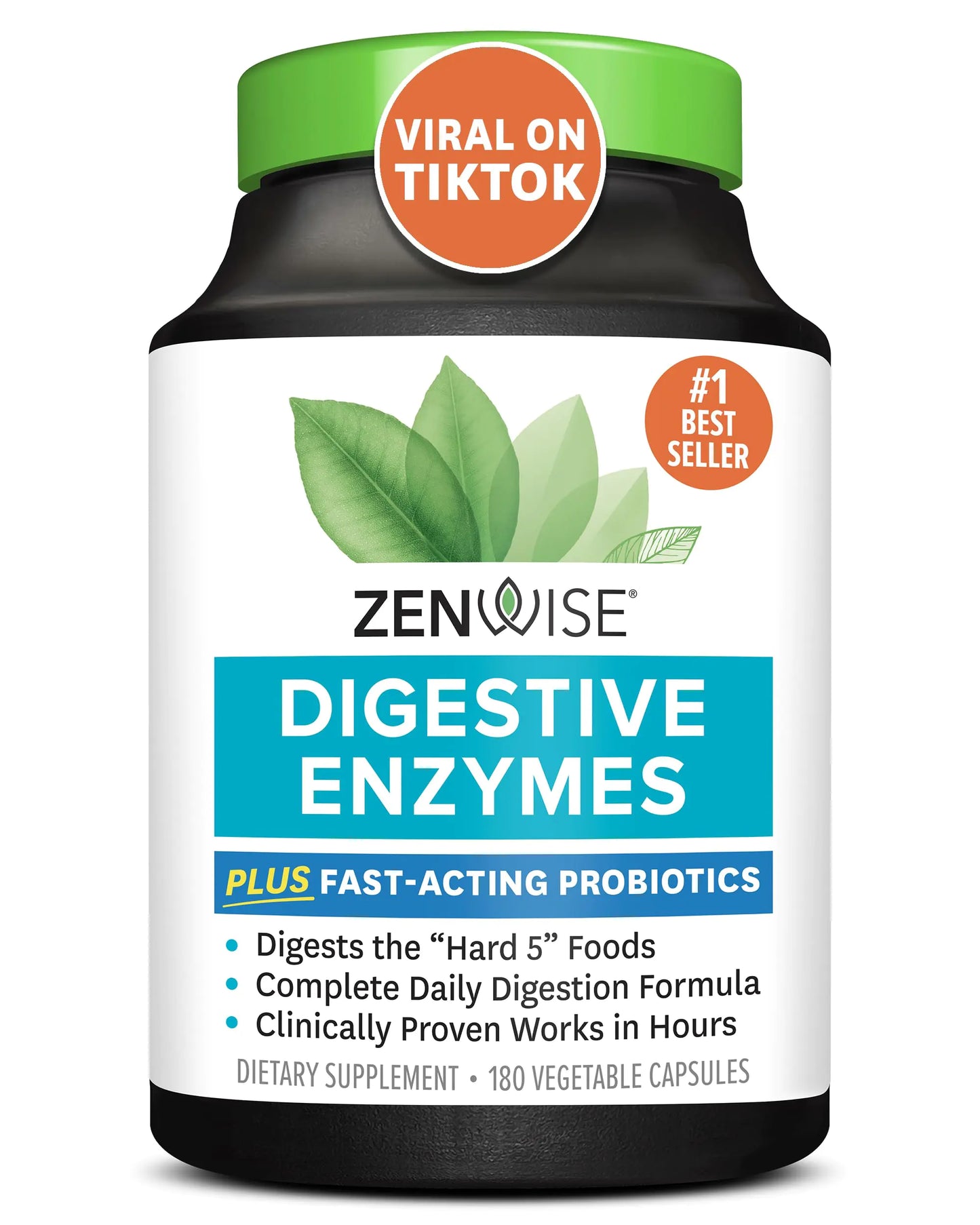 Zenwise Health Digestive Enzymes for Gut Health - Probiotic Multi Enzymes with Prebiotics and Probiotics for Women and Men for Digestive Health and Bloating Relief Daily Enzymes for Digestion -180 CT