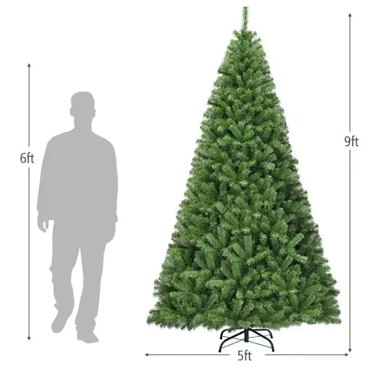 1 Pc 6 7.59 Feet Premium Artificial Hinged PVC Christmas Tree With Metal Stand Eye-catching Design Unlit Tree