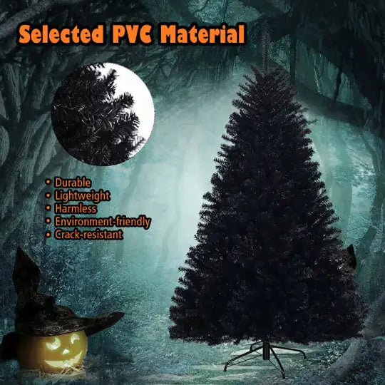 1 Pc 6 Feet-Hinged Artificial Halloween Christmas Tree Simple And Unlit Tree For Indoor And Outdoor Use