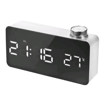 2020 New Stylish LED Mirror Alarm Clock with Thermometer