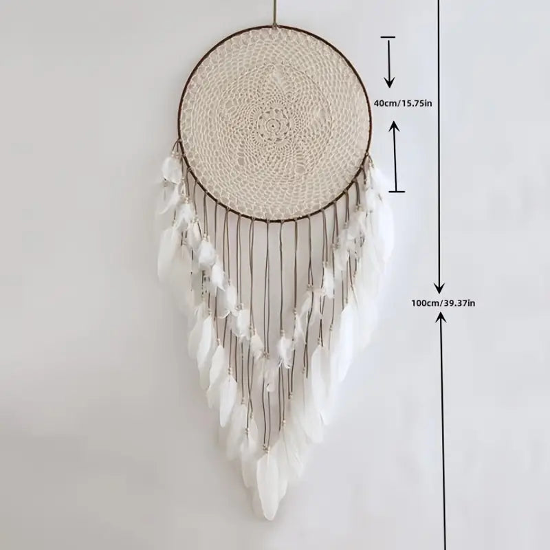 Stunning White Feather Dream Catcher for Home Decor