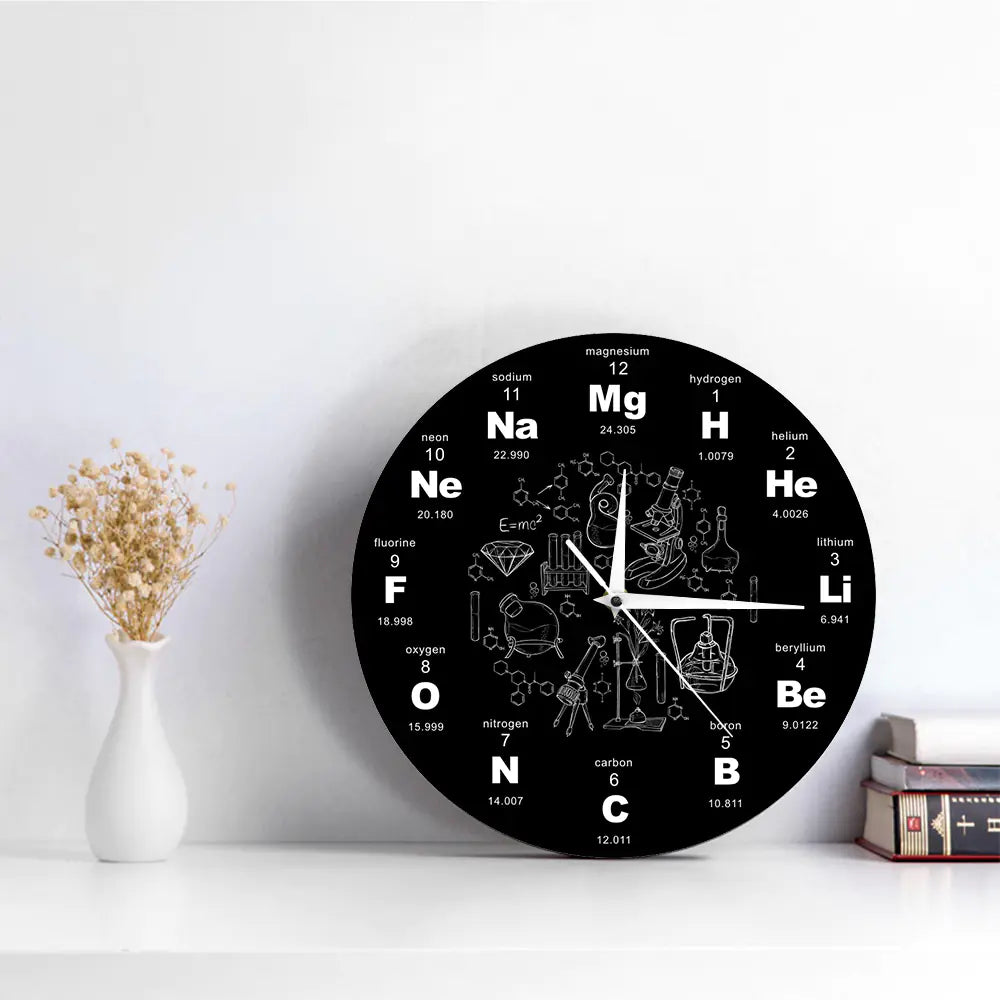 Periodic Table Wall Clock with Acrylic Design