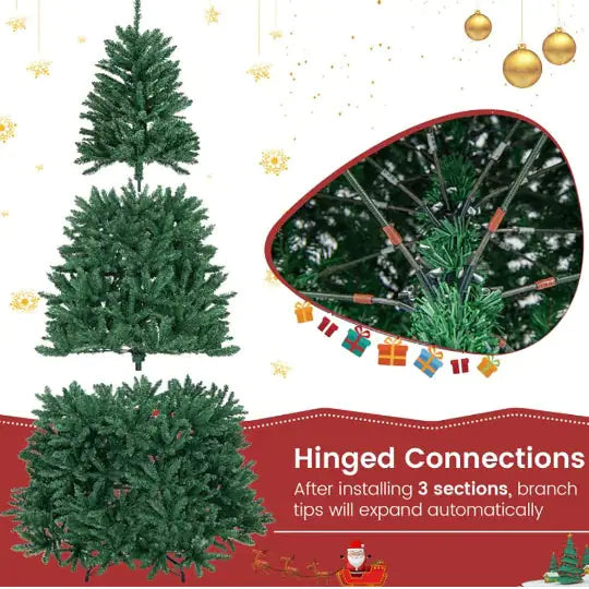 1 Pc Lifelike Look Unlit Tree 7.5 Feet Artificial Christmas Tree With Folding Metal Stand