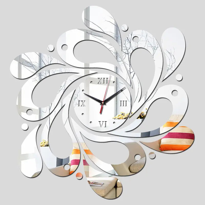 DIY Stylish Mirror Wall Clock with 3D Acrylic Design