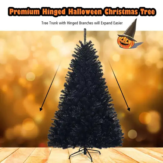 1 Pc 6 Feet-Hinged Artificial Halloween Christmas Tree Simple And Unlit Tree For Indoor And Outdoor Use