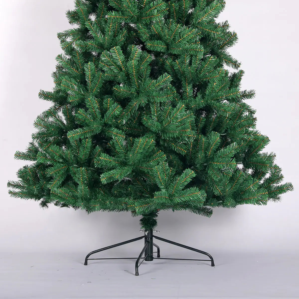 Artificial Christmas Tree All Natural Spruce PVC Fir Tree 7.5 Foot Collapsible Metal Stand Unlit Green