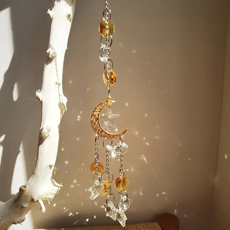 Faux Crystal Wind Chimes Dream Catcher for Decoration