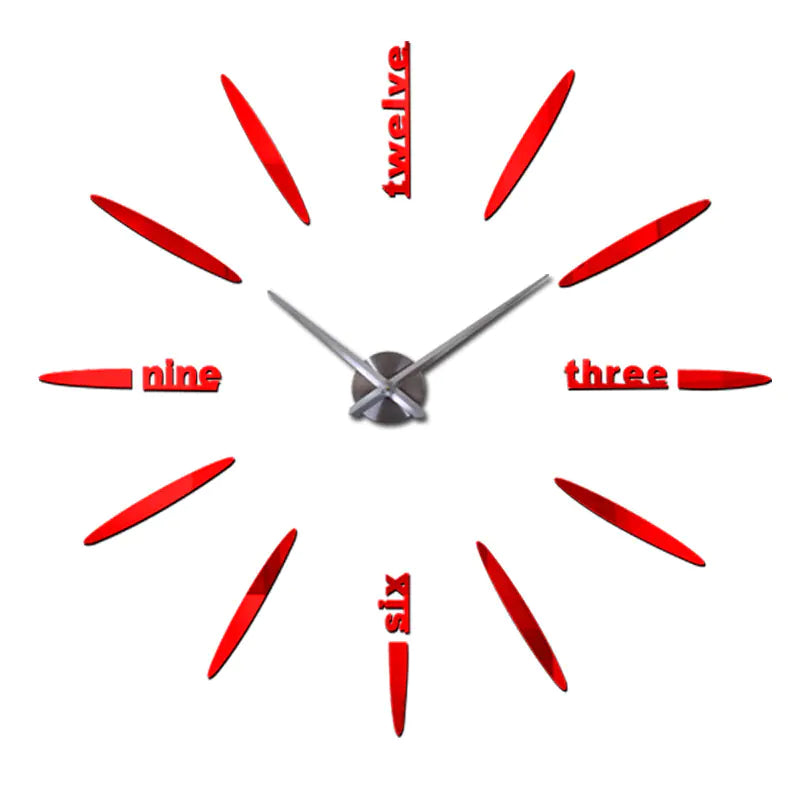 Creative DIY Wall Clock with 3D Acrylic Mirror Numbers