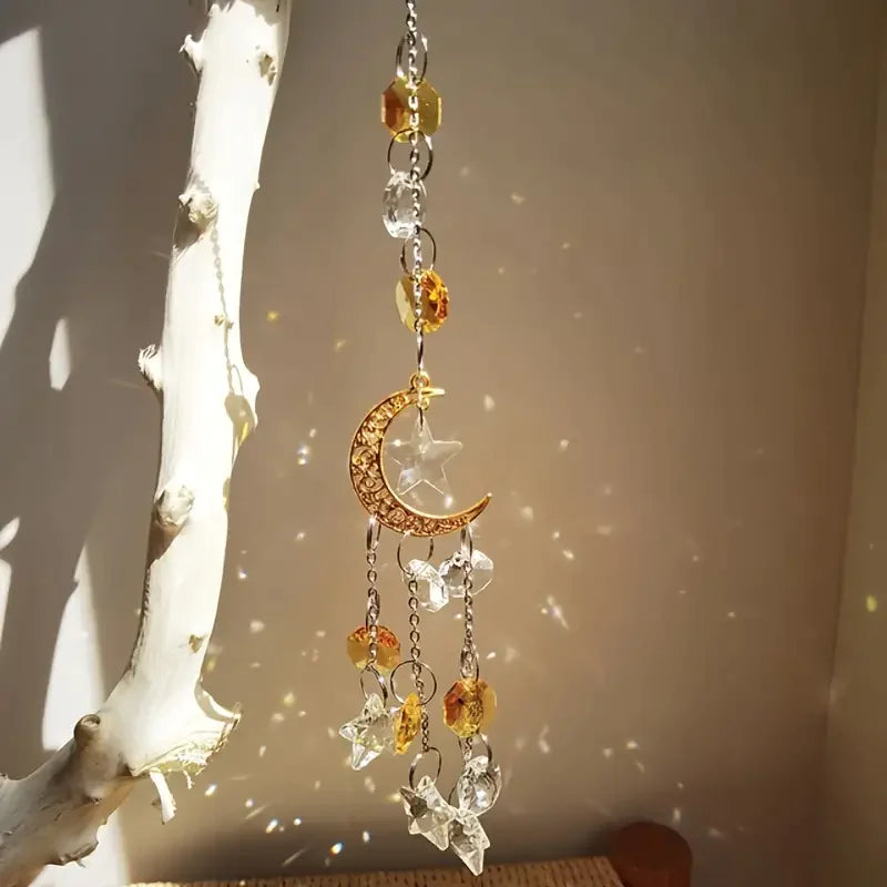 Faux Crystal Wind Chimes Dream Catcher for Decoration