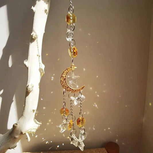 Faux Crystal Wind Chimes Dream Catcher for Decoration