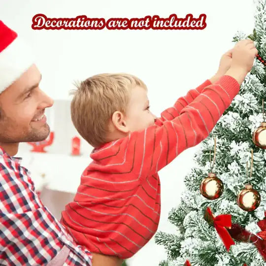 1 Pc 7.5 Feet Snow Flocked Artificial Christmas Tree Hinged With 1346 Tip And Foldable Base