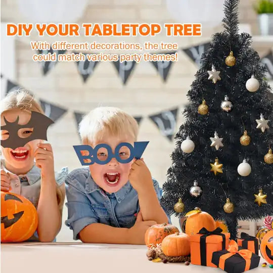 1 Pc Green Space-saving Design 36 Inch Unlit Artificial Christmas Mini Tree With Plastic Stand